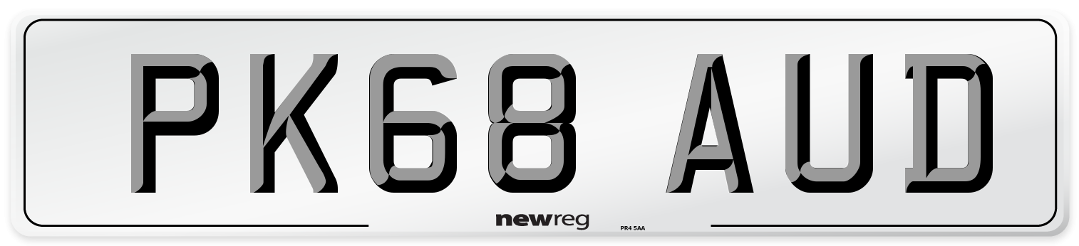 PK68 AUD Number Plate from New Reg